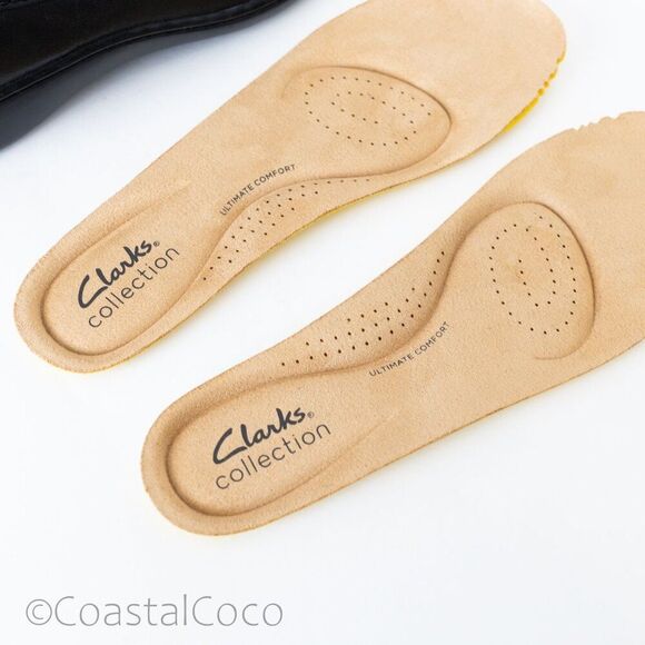 Clarks Women's Cora Haley Loafer Black Leather 7.5 Sleek Comfort Preppy Office - Picture 5 of 12